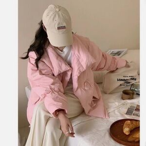 NEW Soft Purple Puffer Jacket, Toggle Closure, Oversized, Pockets, Women US M/L